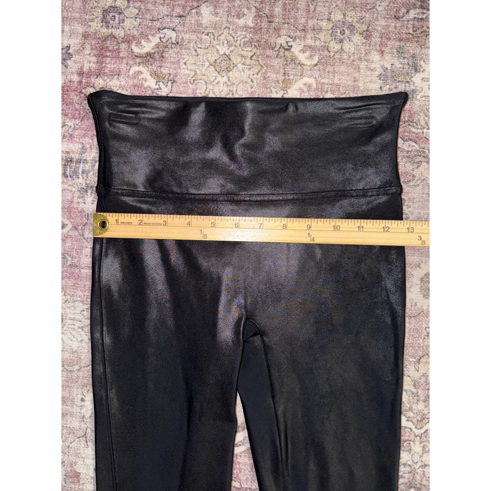 Spanx Faux Leather Leggings Black High Waisted Shaper Womens Medium Smoothing - Picture 5 of 8
